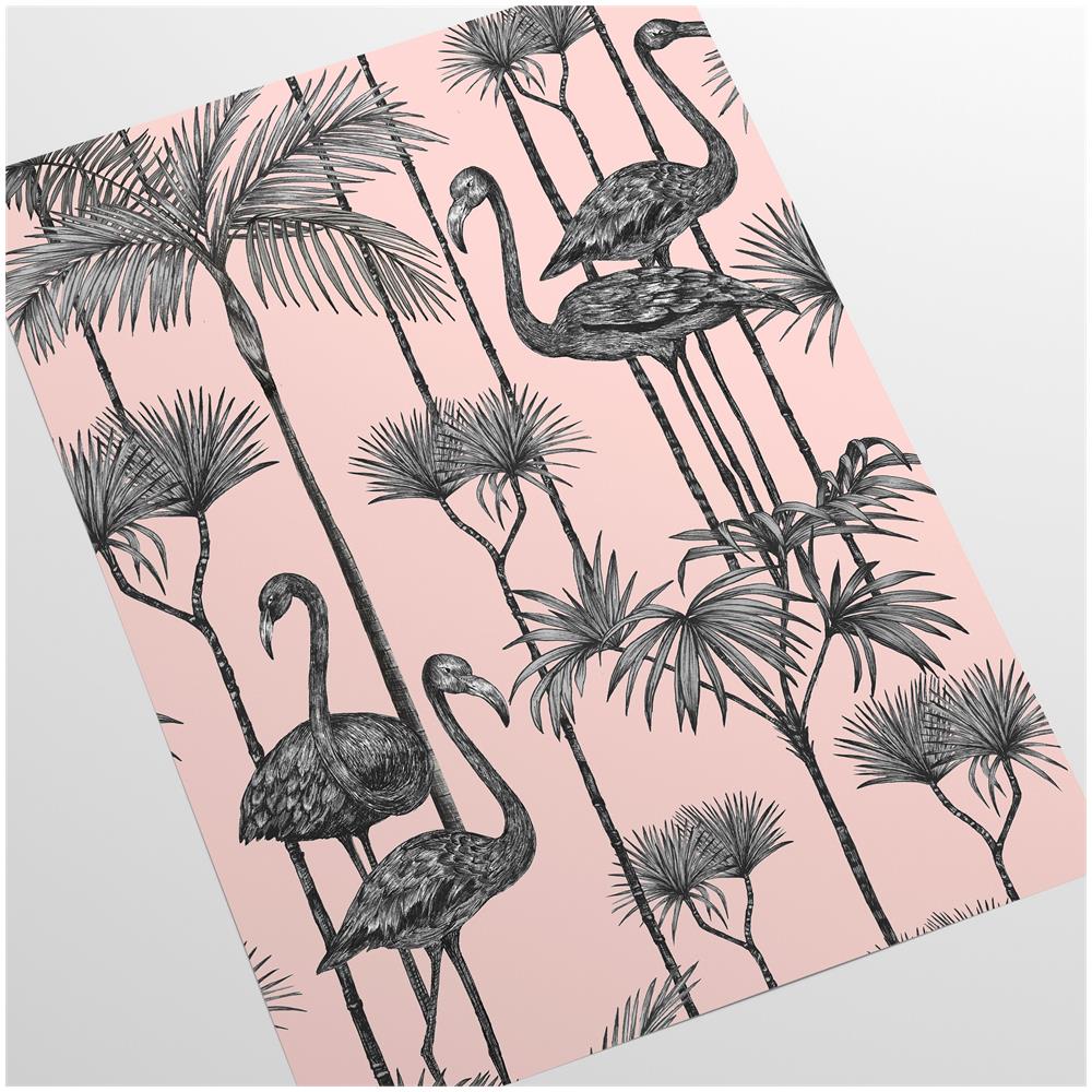 Carta Da Parati Pellicani In Fogli Di Vera Carta Vegana, Made In Italy, 200x280cm, 5,5mq - Foto 2