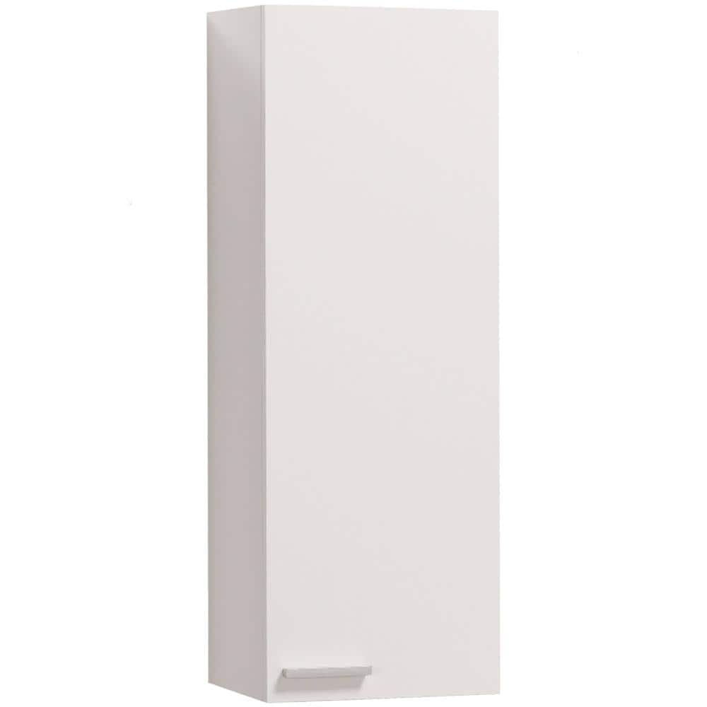 Colonna Bagno Torrance, Mobile A Colonna Per Bagno A 1 Anta, Armadio Pensile Sospeso Con 1 Ripiano, 30x25h85 Cm, Bianco Lucido - Foto 2