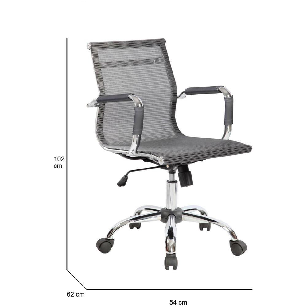 Sedia Con Ruote Traversonen \, Poltrona Direzionale Con Braccioli, Sedia Ergonomica Da Ufficio, Grigio, 62x54h92/102 Cm - Foto 2