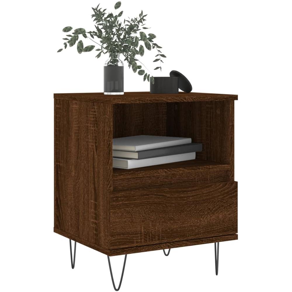 Comodini 2pz Rovere Marrone 40x35x50 Cm In Legno Multistrato - Foto 3