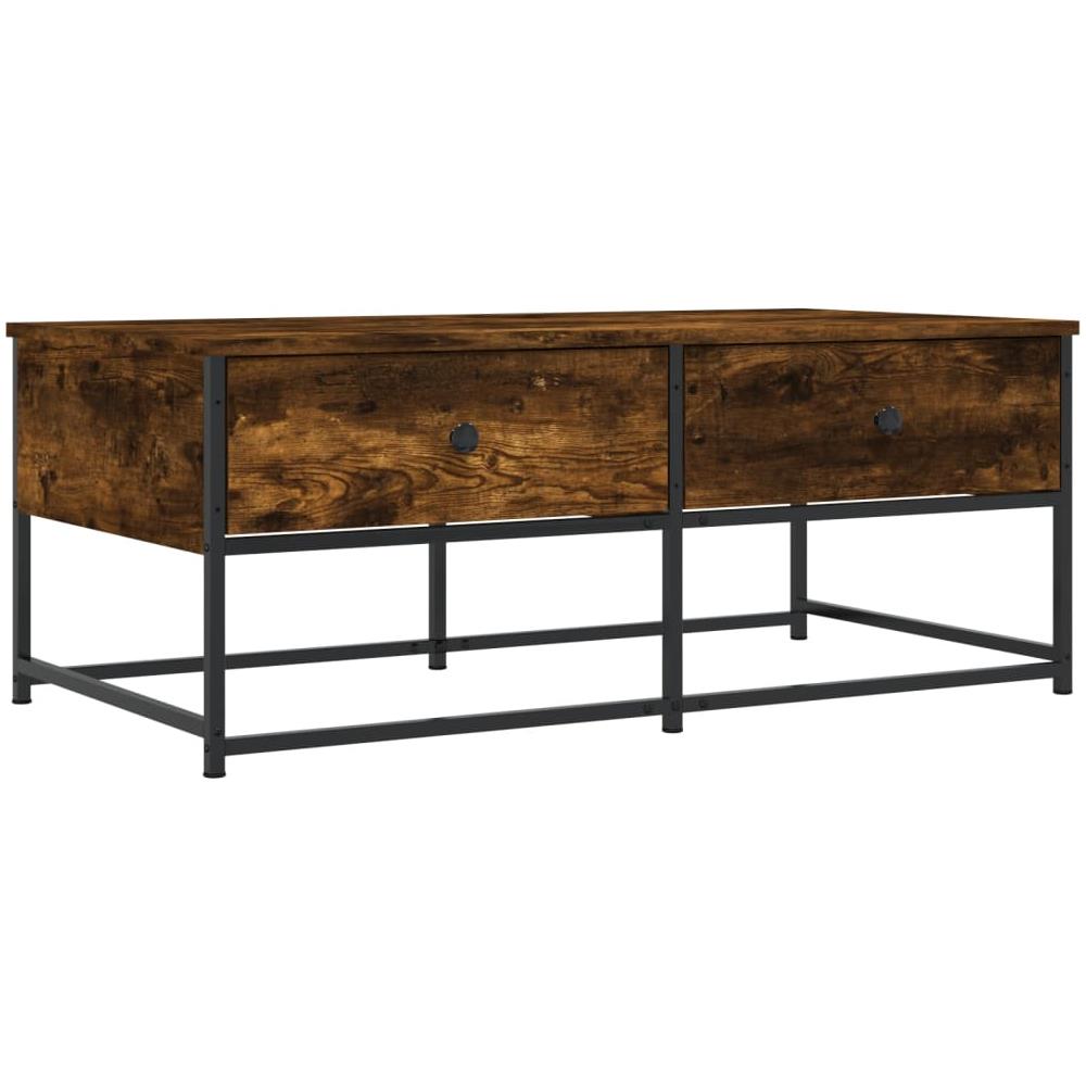 Tavolino Da Salotto Rovere Fumo 100x51x40 Cm Legno Multistrato - Foto 2