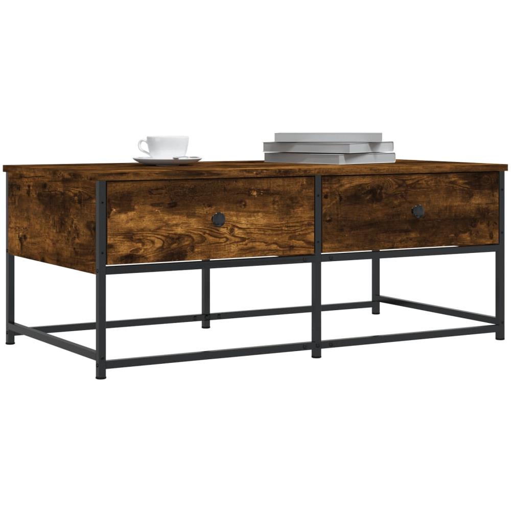 Tavolino Da Salotto Rovere Fumo 100x51x40 Cm Legno Multistrato - Foto 3
