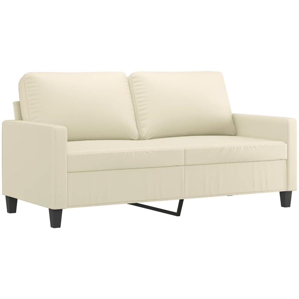 Divano A 2 Posti Crema 140 Cm In Similpelle - Foto 2