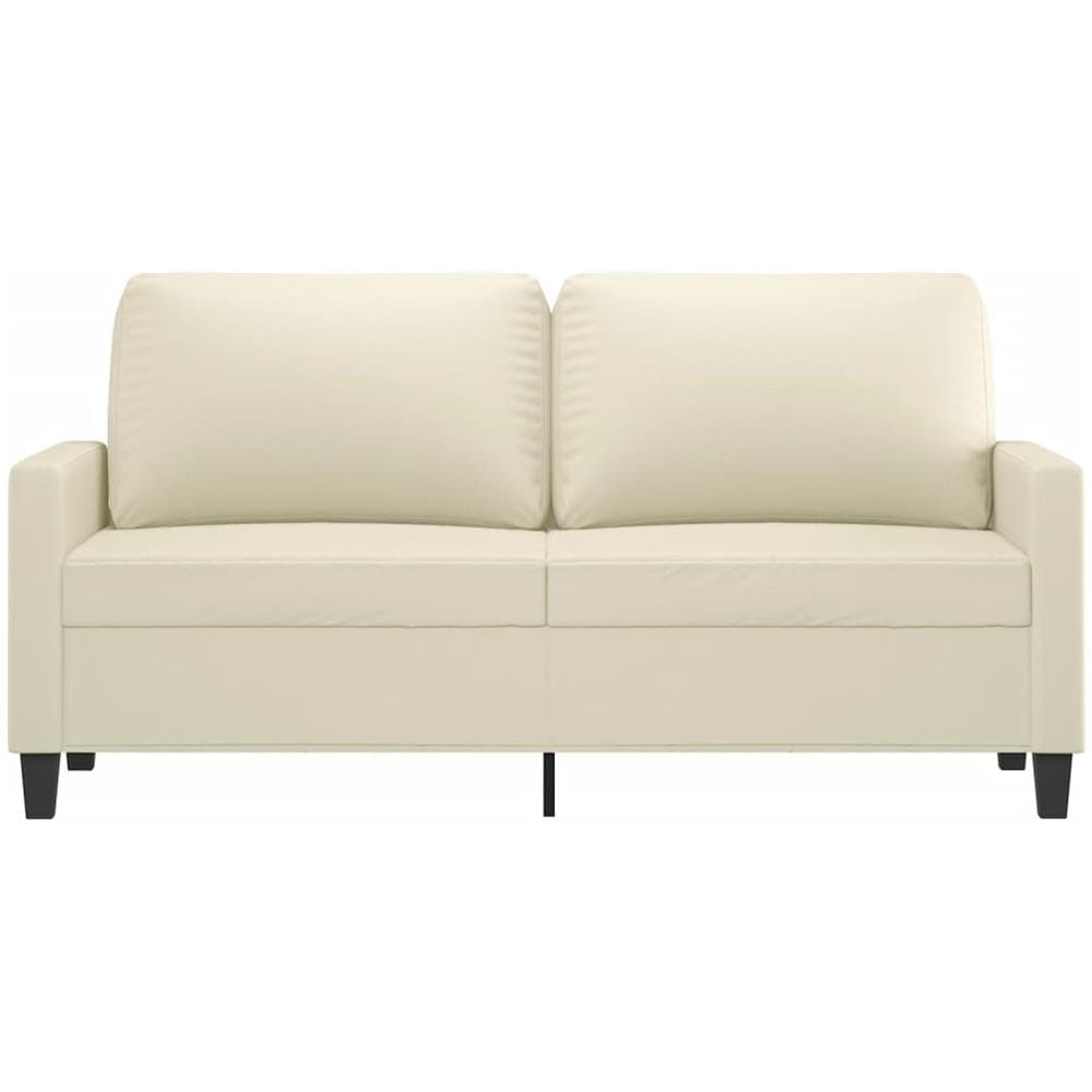 Divano A 2 Posti Crema 140 Cm In Similpelle - Foto 3