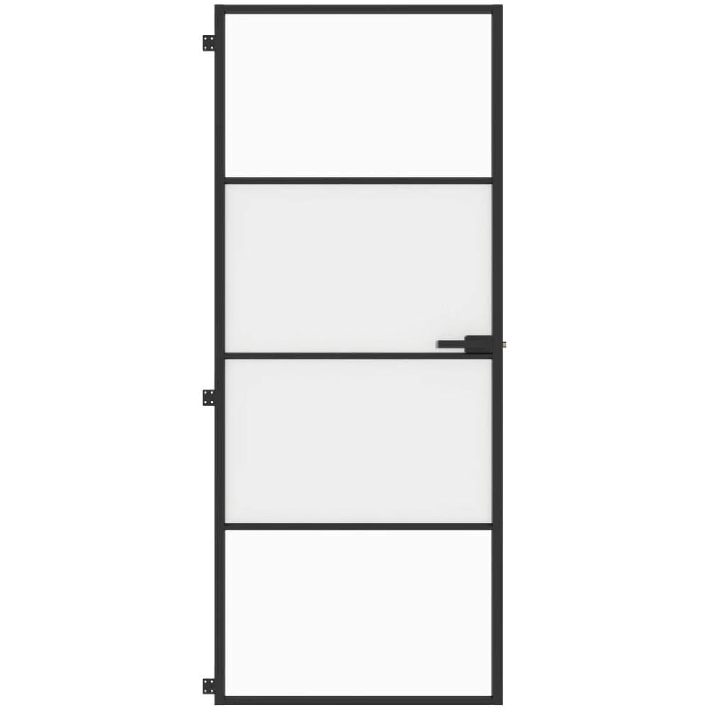 Porta Per Interni Nera 83x201,5cm Vetro Temperato E Alluminio - Foto 3