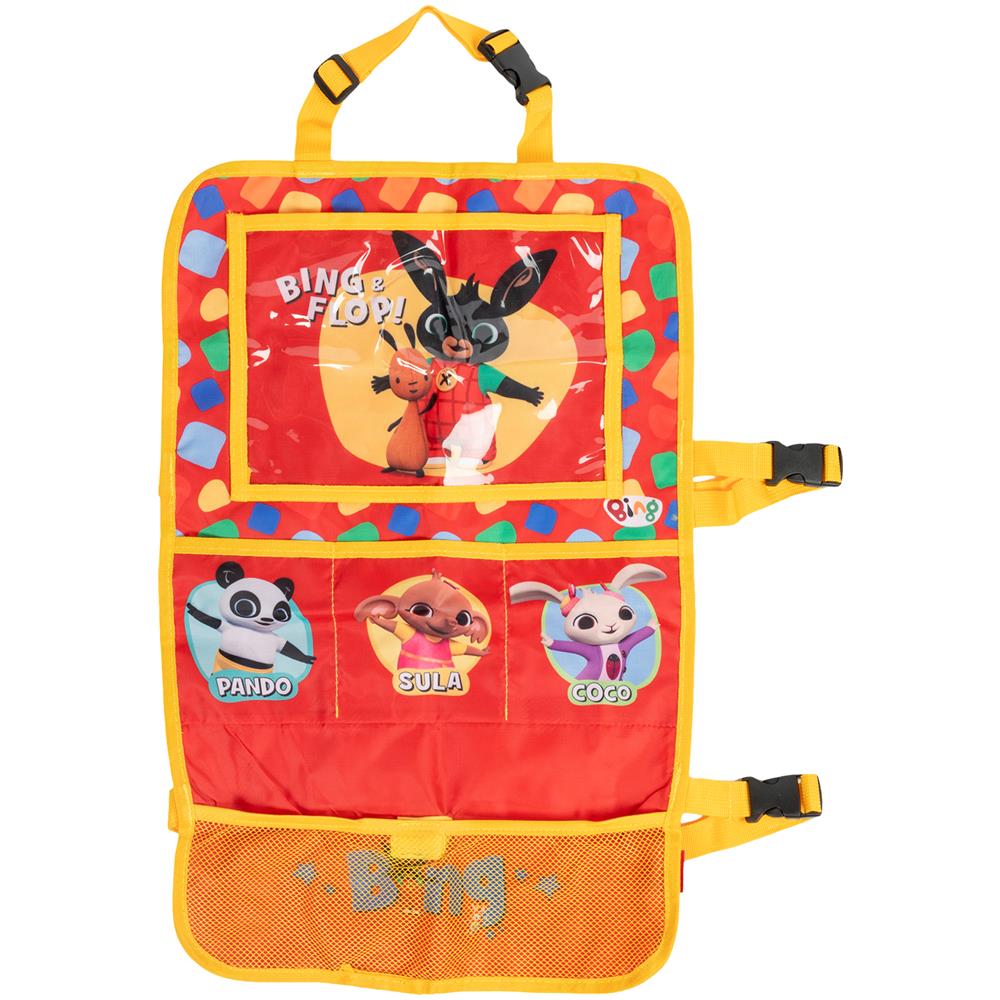 Proteggisedile Portaoggetti Tablet Organizer Auto Per Bambini Di Colore Rosso Con I Simpatici, Flop, Pando, Sula E Coco - Foto 1