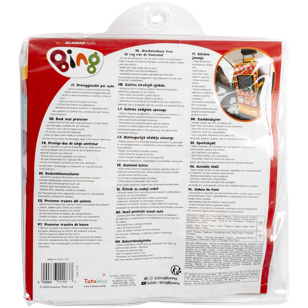 Proteggisedile Portaoggetti Tablet Organizer Auto Per Bambini Di Colore Rosso Con I Simpatici, Flop, Pando, Sula E Coco - Foto 3