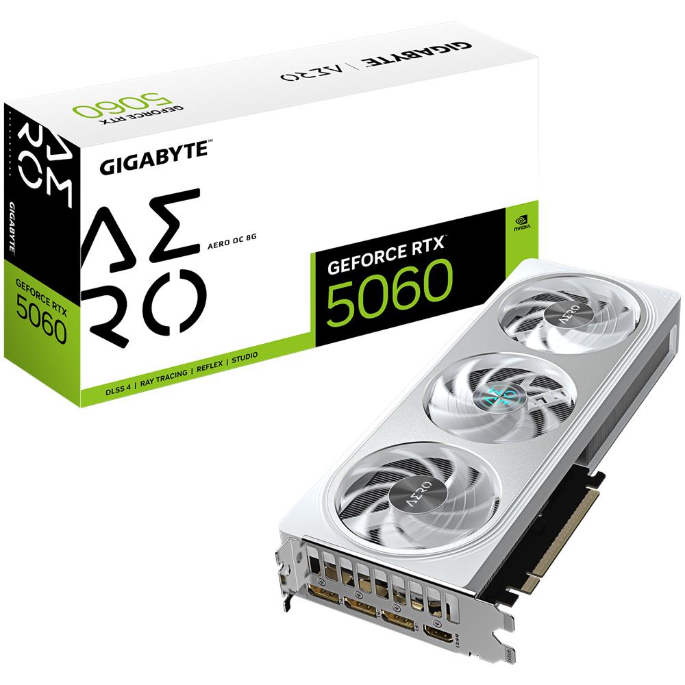 GeForce RTX 5060 AERO OC GV-N5060AERO OC-8GD 8GB GDDR7 PCI Express 5.0 3 x DisplayPort 1 x HDMI - Foto 1