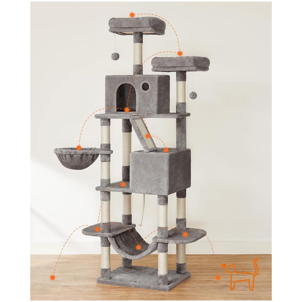 Tiragraffi per gatti VALORA - Grigio chiaro, corda di sisal, PCT190W01 - Foto 2