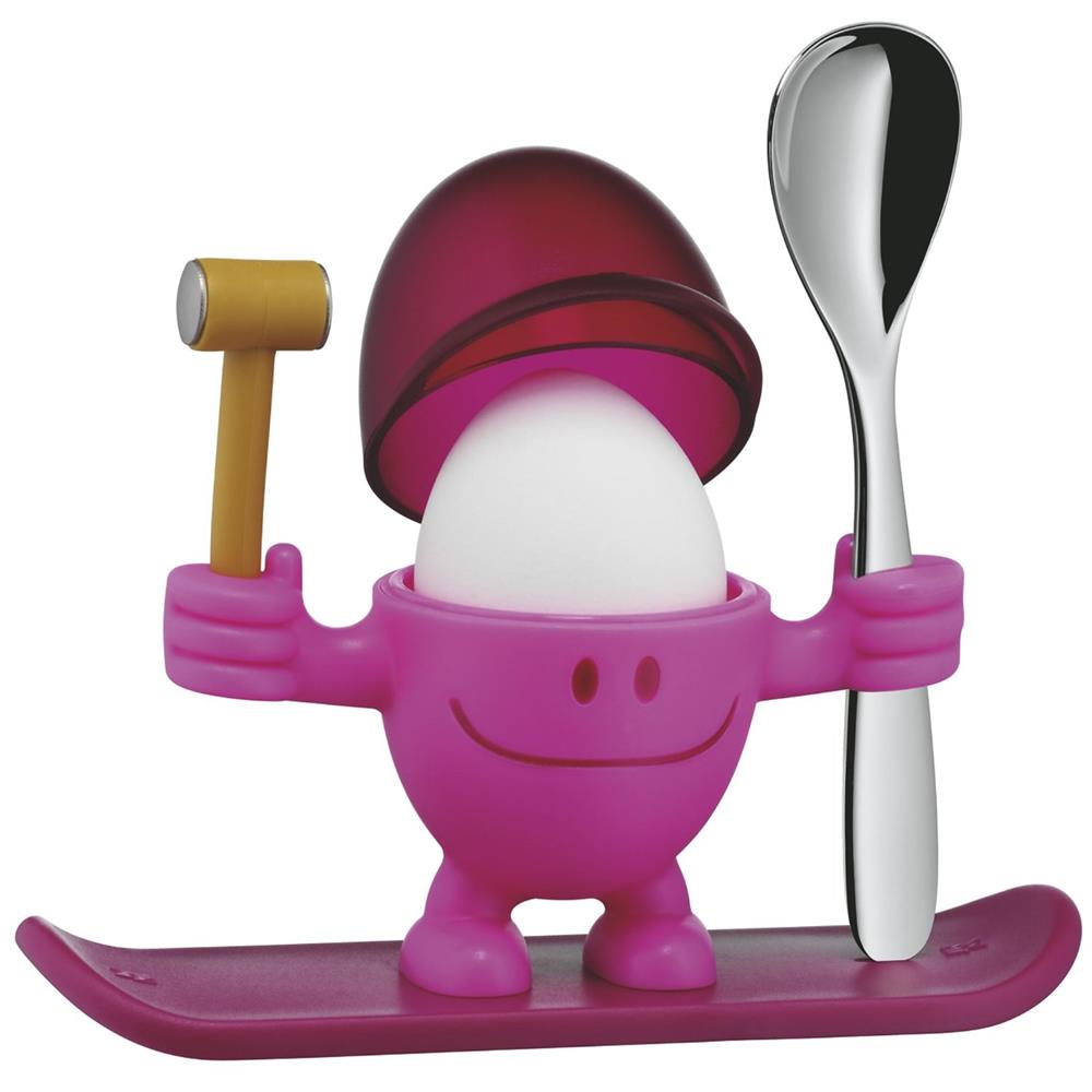 Portauovo McEgg Rosa con Cucchiaino in Acciaio Inox - Foto 1