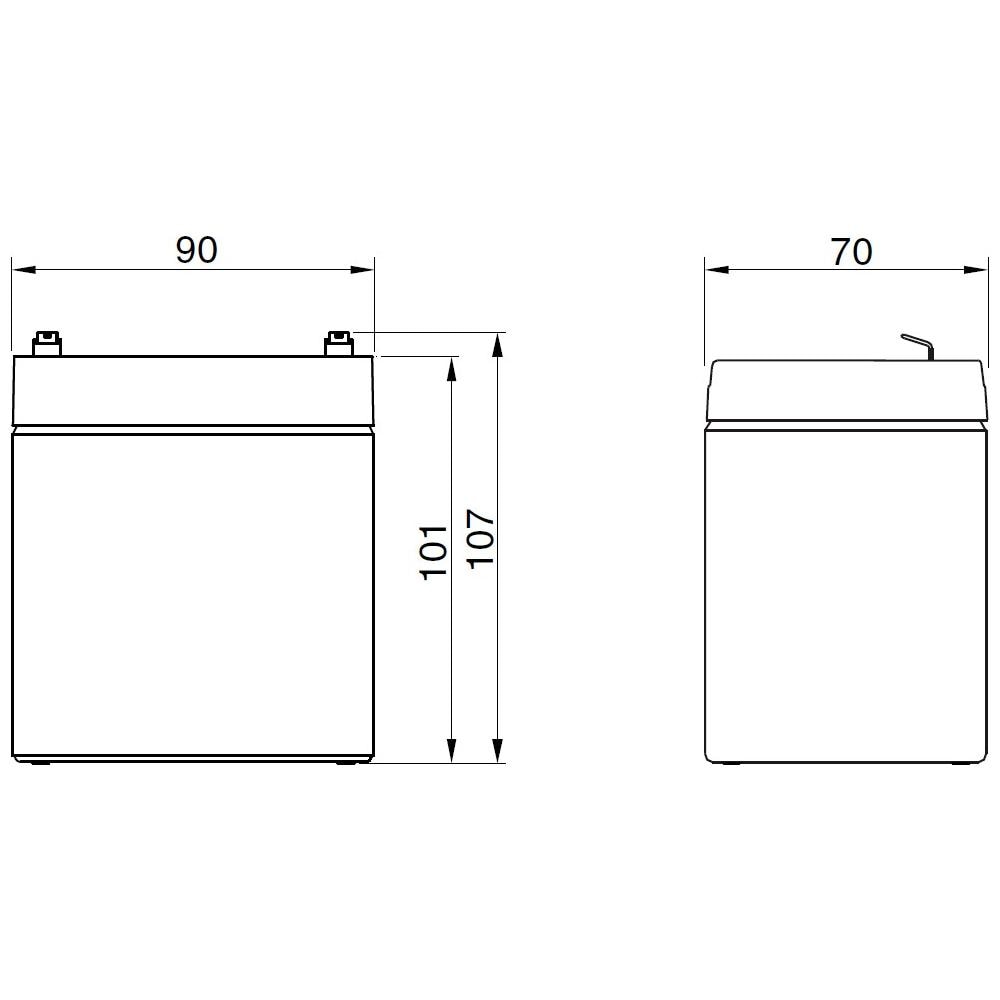 IC-12FGH23 - Batteria al Piombo 12V 5Ah (Faston 6,3mm)  - Foto 2