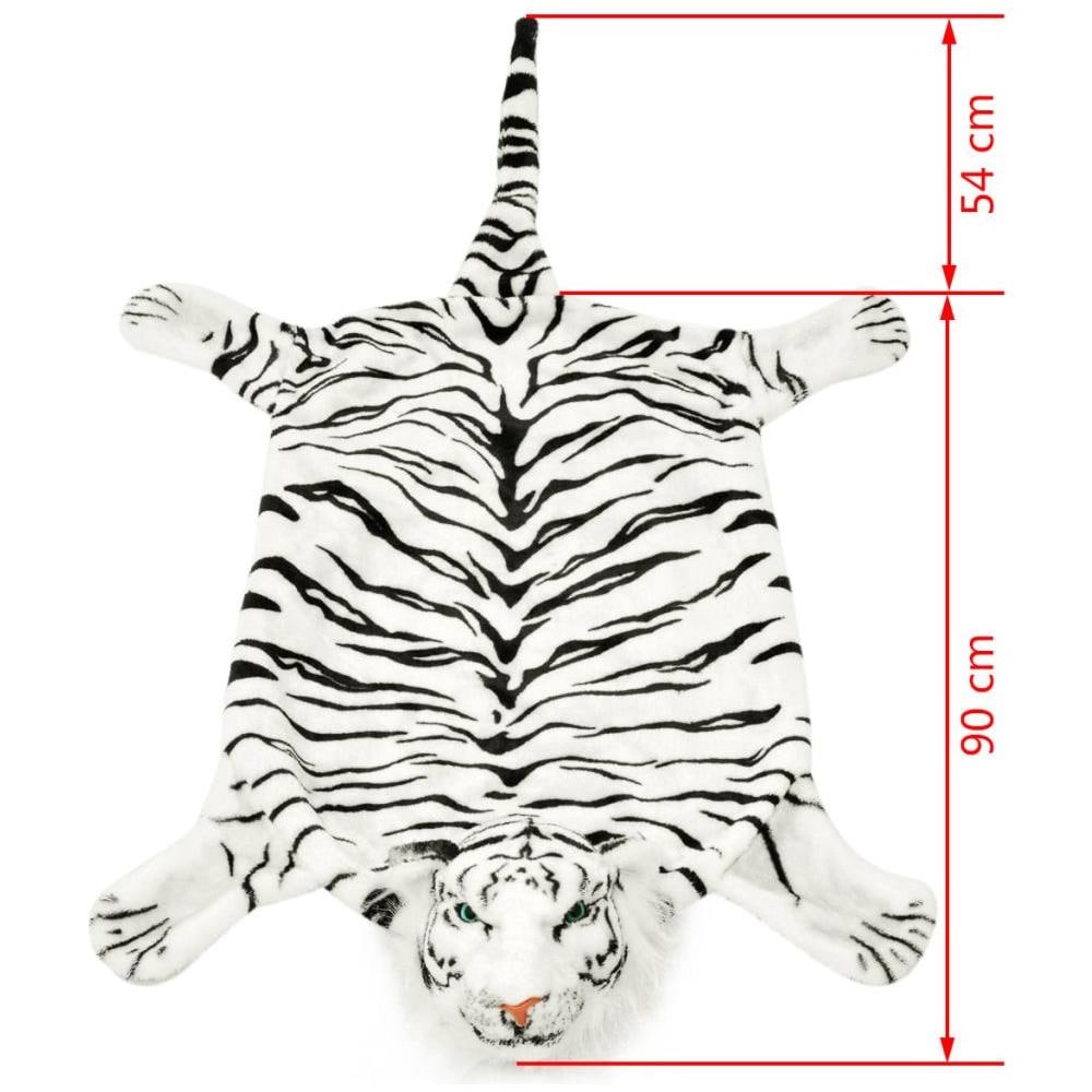 Tappeto di Peluche a Forma di Tigre 144 cm Bianco - Foto 8