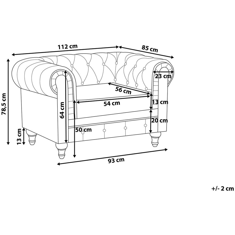 Poltrona Vintage In Ecopelle Nera Chesterfield Grande - Foto 2