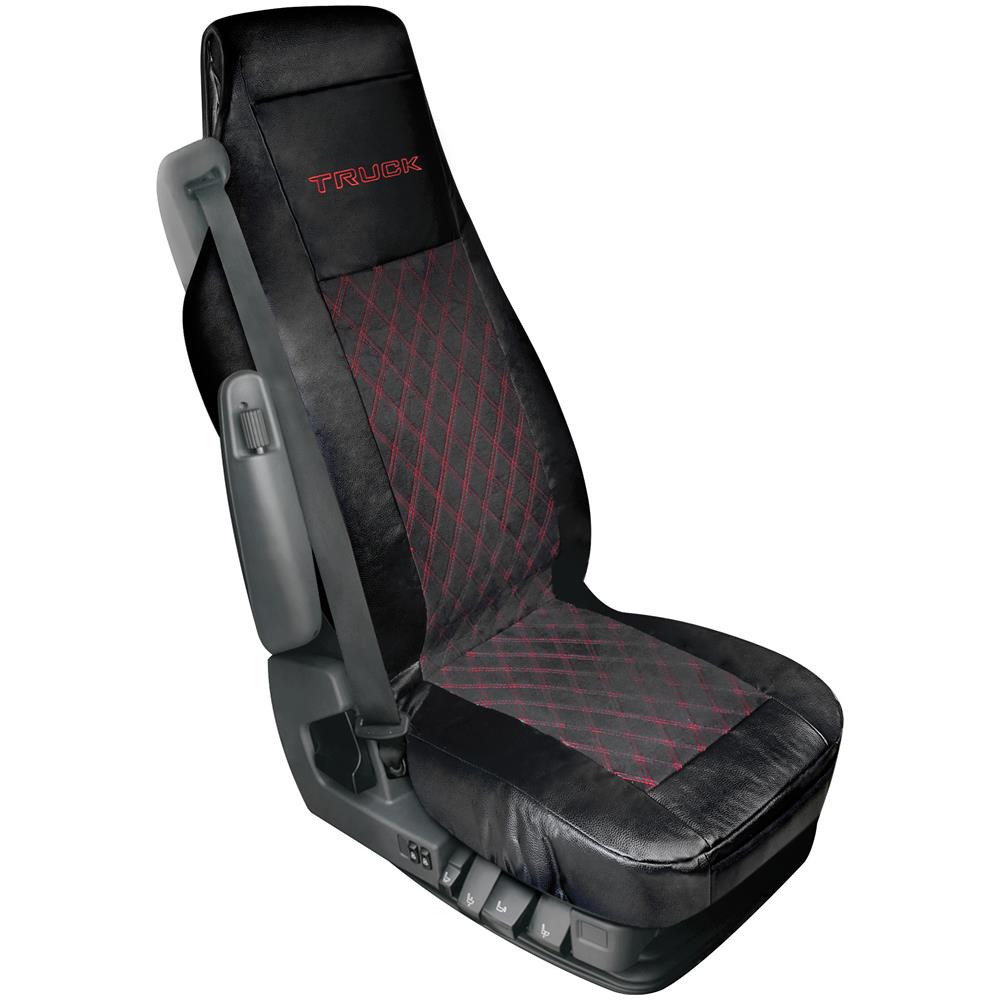 97853 Mirian Coprisedile In Similpelle E Suede Trapuntato Nero-rosso - Foto 1