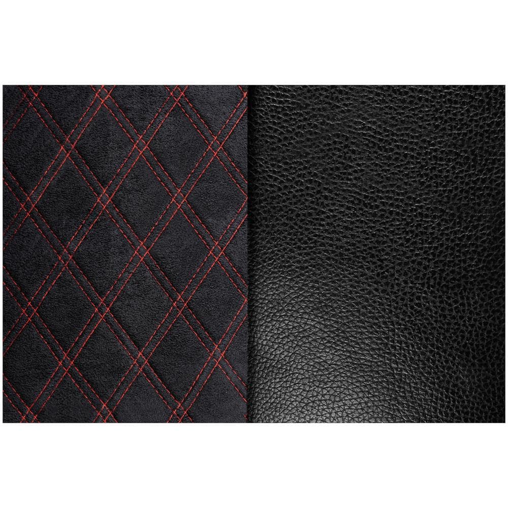 97853 Mirian Coprisedile In Similpelle E Suede Trapuntato Nero-rosso - Foto 3