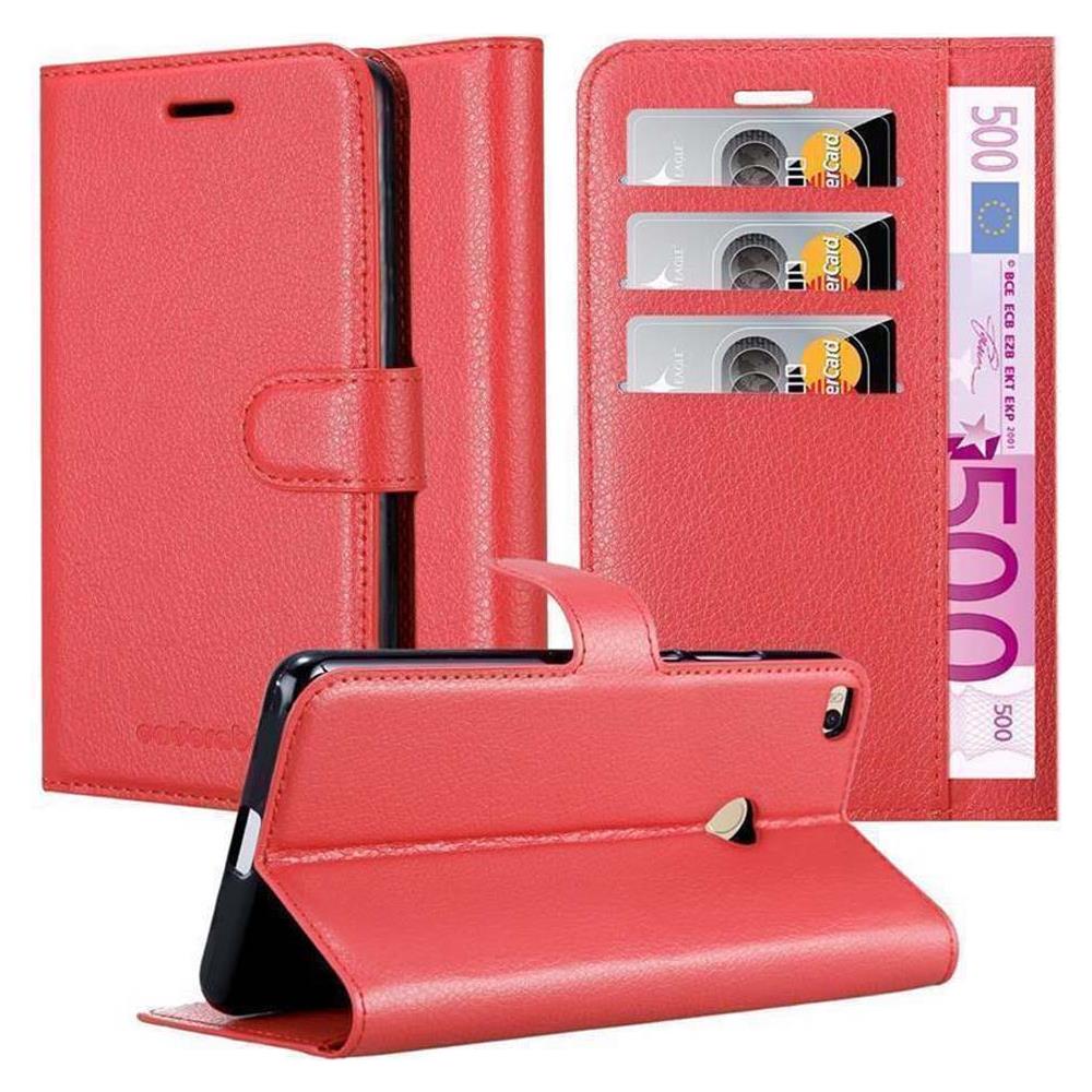 Custodia Compatibile Con Xiaomi Mi Max 2 In Rosso Carminio - Coperchio Protettiva Con Chiusura Magnetica, Funzione Stand E Tasca Per Le Carte - Foto 1