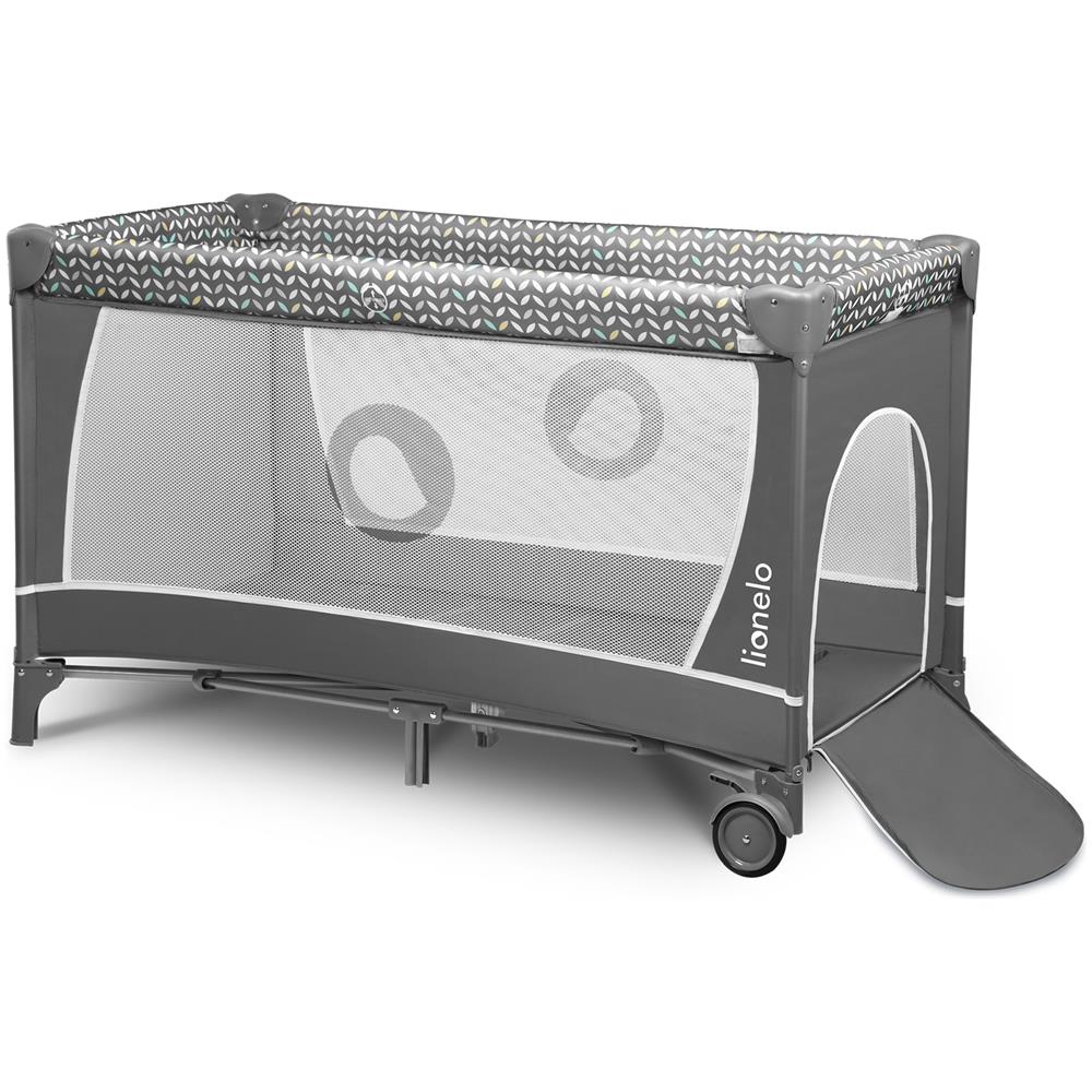 Flower 2 In 1 Lettino Da Viaggio Box Bambini Dalla Nascita Fino A 15 Kg Con Fasciatoio Portaoggetti Grigio - Foto 2