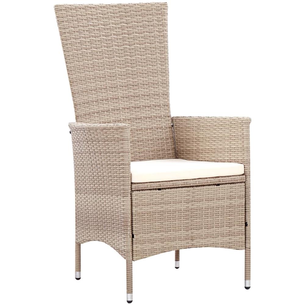 Set Da Pranzo Da Giardino 7 Pz Con Cuscini In Polyrattan Beige - Foto 2
