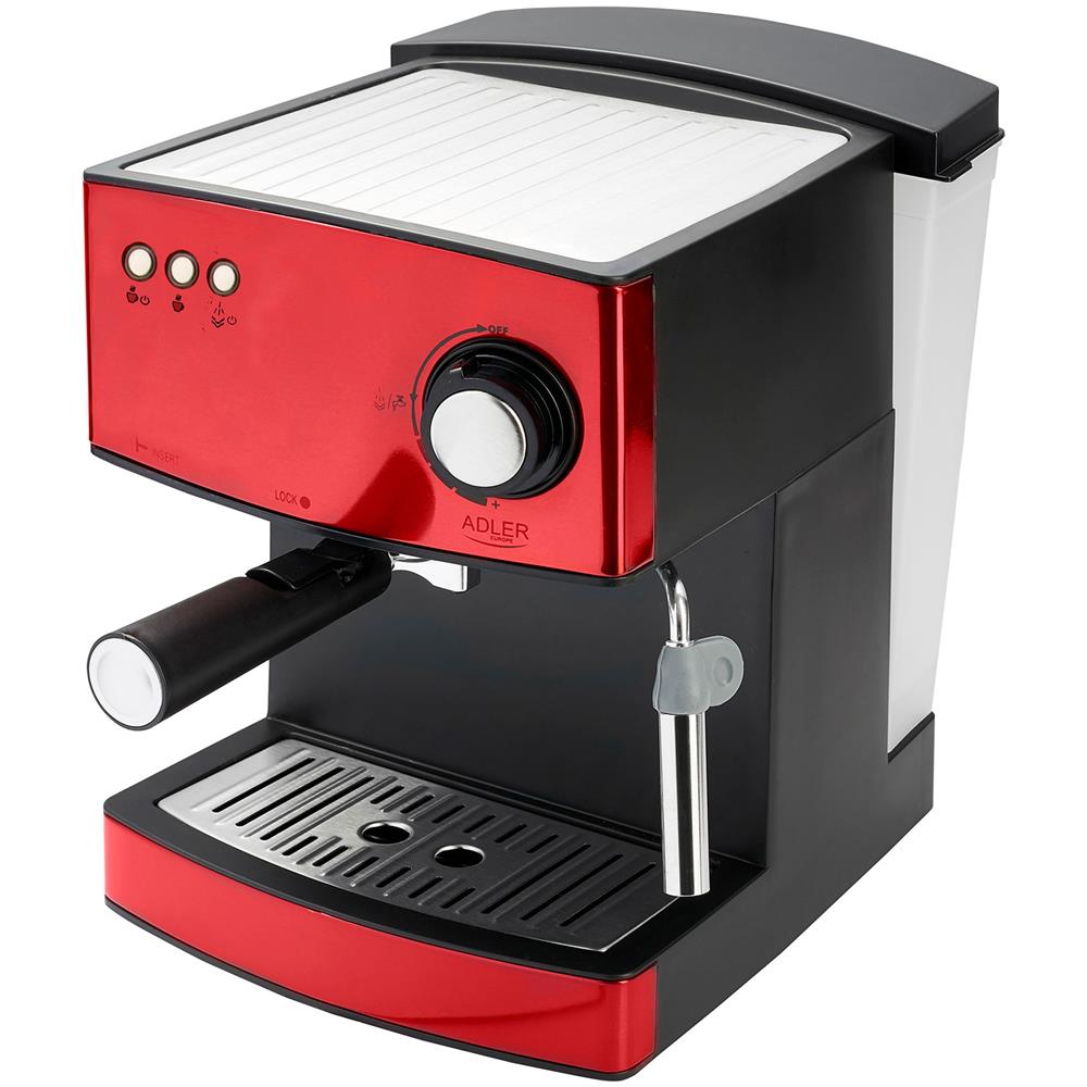 Adler Ad 4404r Macchina Per Caffè Espresso Automatico 15 Bar, 1,6 L, Montalatte, Scaldatazze 850w Rosso - Foto 9