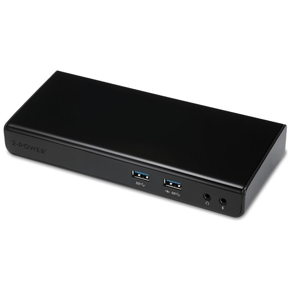 2-Power DOC0101A, Docking, DC, USB 3.0 (3.1 Gen 1) Type-B, Nero, USB Type-A, USB Type-B, 3,5 mm - Foto 2