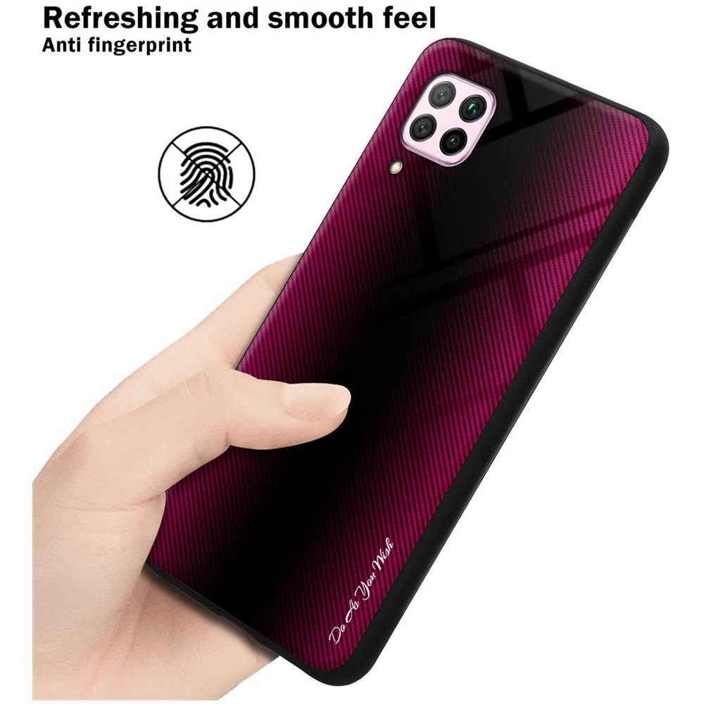 Custodia Compatibile Con Huawei P40 Lite / Nova 7i - Ottica A Strisce In Cremisi Rosa - Coperchio Protettivo In Vetro Temperato E Silicone Tpu - Foto 6