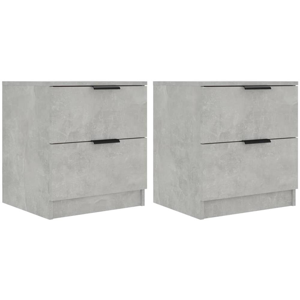 Comodini 2pz Grigio Cemento In Legno Multistrato - Foto 1