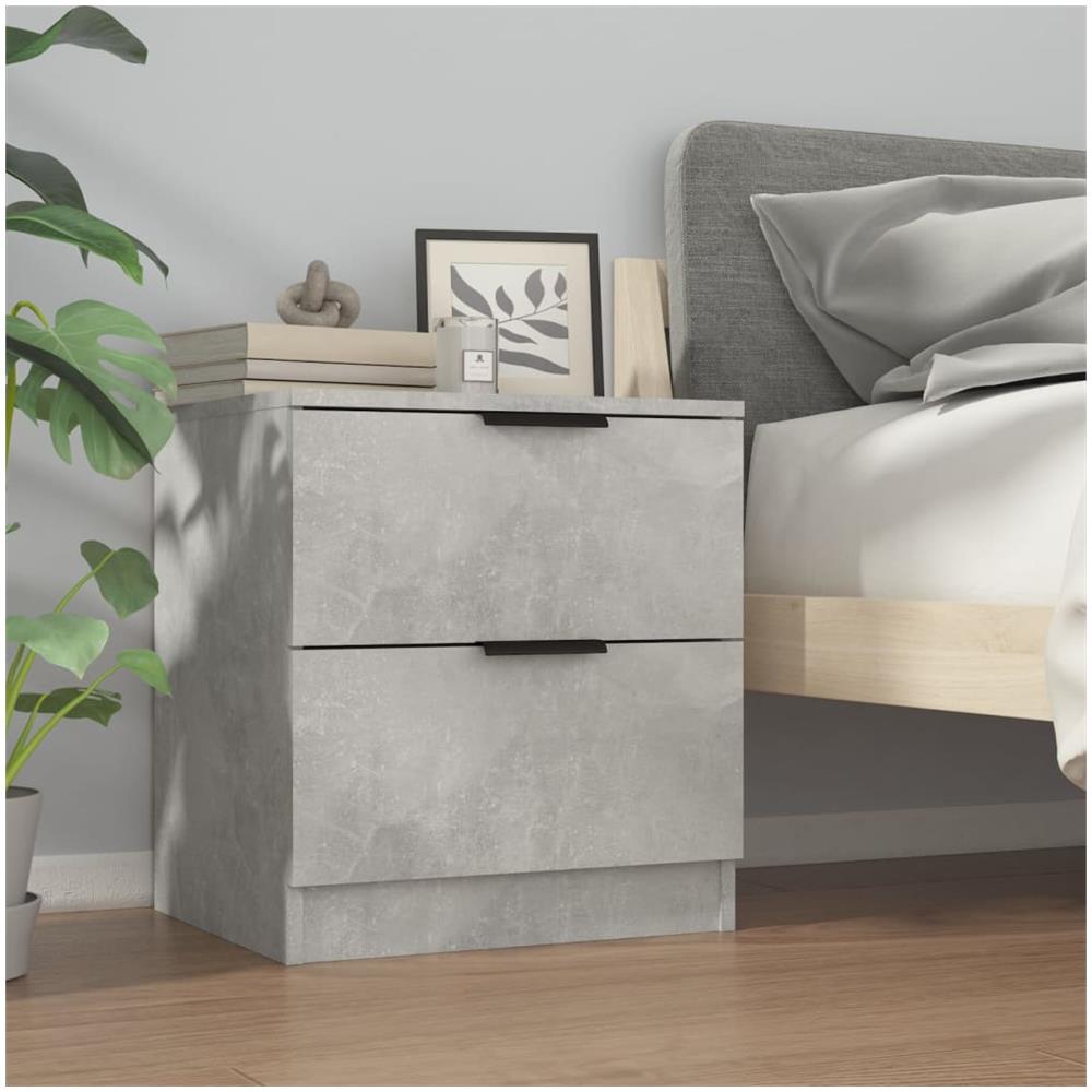 Comodini 2pz Grigio Cemento In Legno Multistrato - Foto 7
