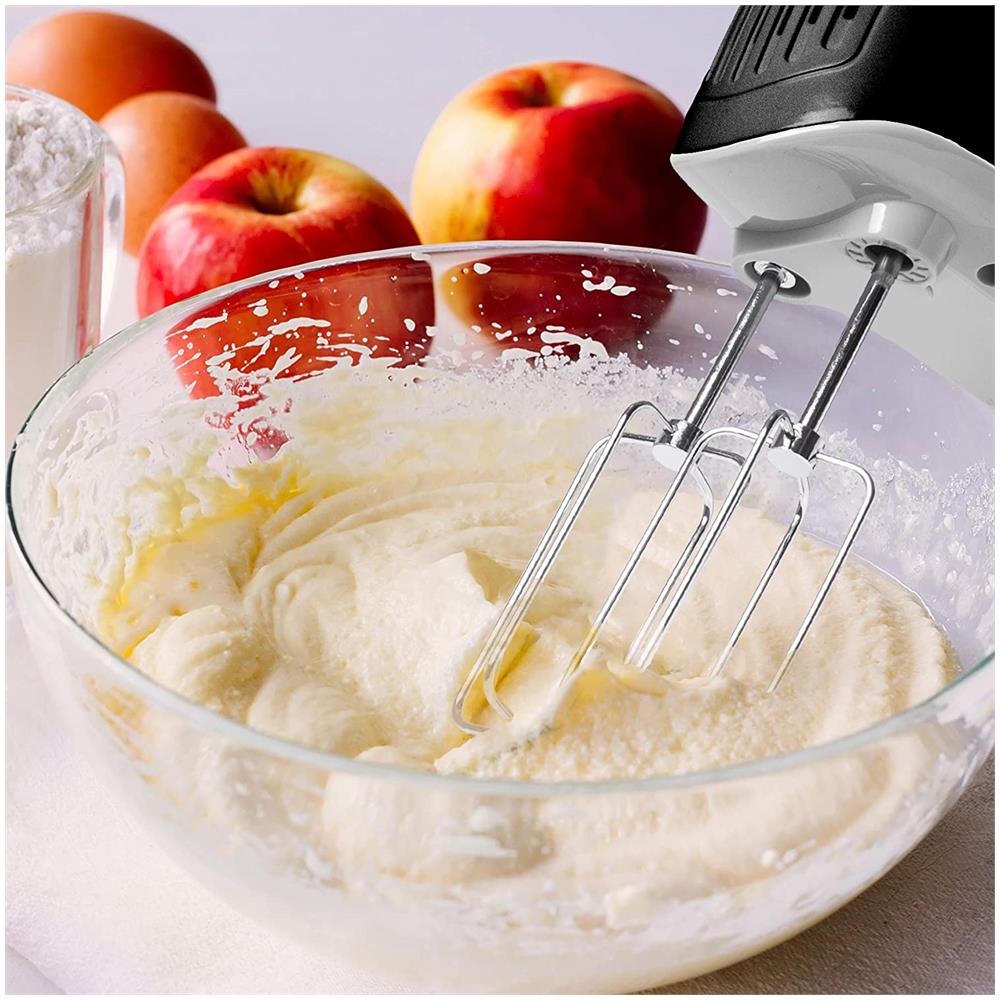 Hm4 / bk Sbattitore Elettrico A Mano 400 W - Frusta Elettrica 5 Velocità - Porta Accessori Incluso - Sbattitori, Ganci E Frusta Inclusi - Ideale Per Dolci / Torte / Creme / Pasticceria - Foto 2