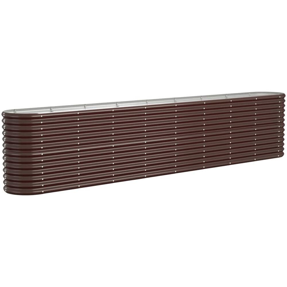 Letto Giardino Acciaio Verniciato a Polvere 332x40x68cm Marrone - Foto 1