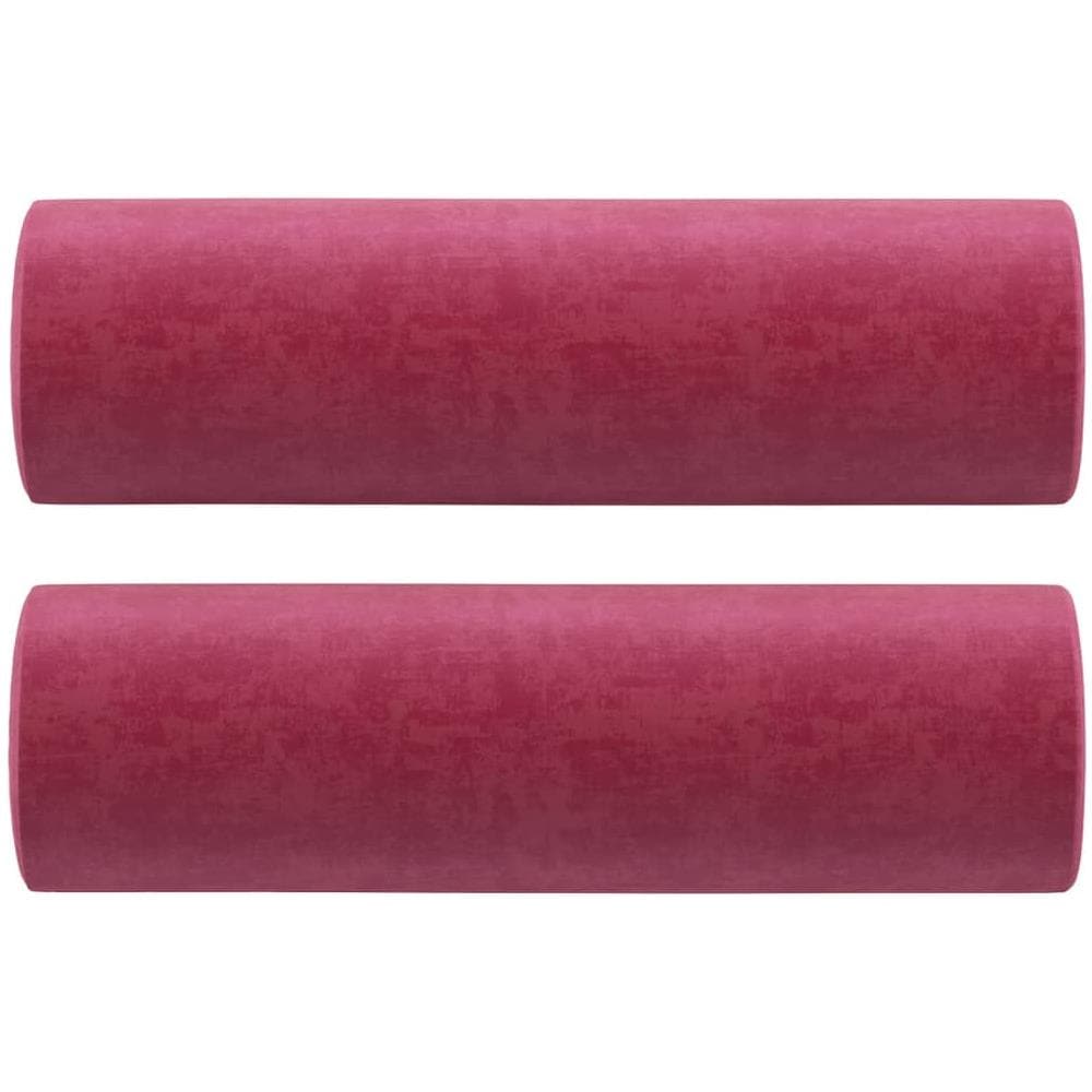 Cuscini Decorativi 2 Pz Rosso Vino 15x50 Cm In Velluto - Foto 2