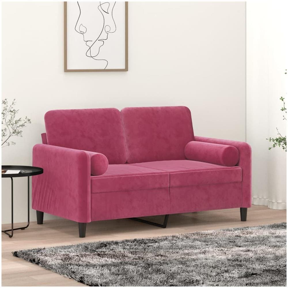 Cuscini Decorativi 2 Pz Rosso Vino 15x50 Cm In Velluto - Foto 1