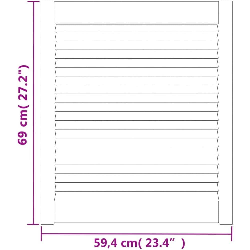 Anta con Design a Lamelle 69x59,4 cm in Legno di Pino - Foto 5