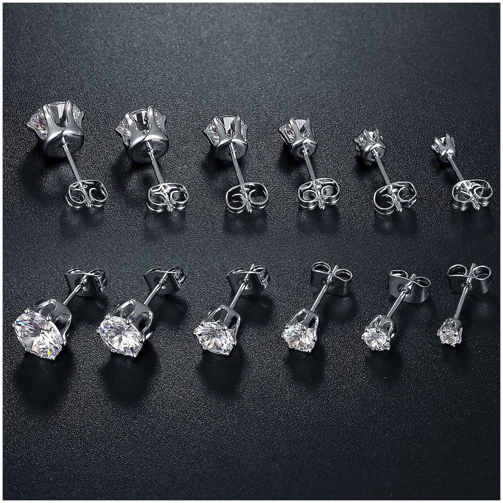 Set Di 6 Paia Di Orecchini Con Pietre Zirconi Silver - Foto 2