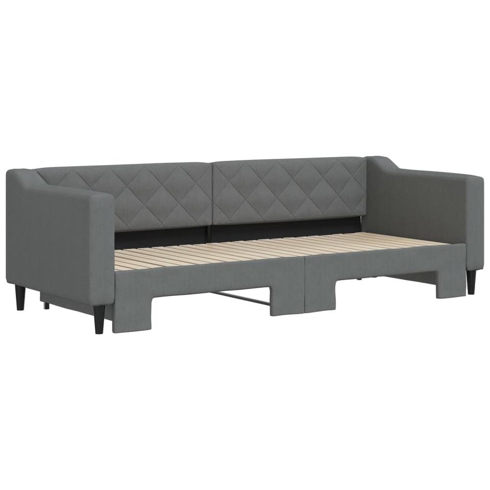 Divano Letto Con Letto Estraibile Grigio Scuro 80x200 Tessuto - Foto 3