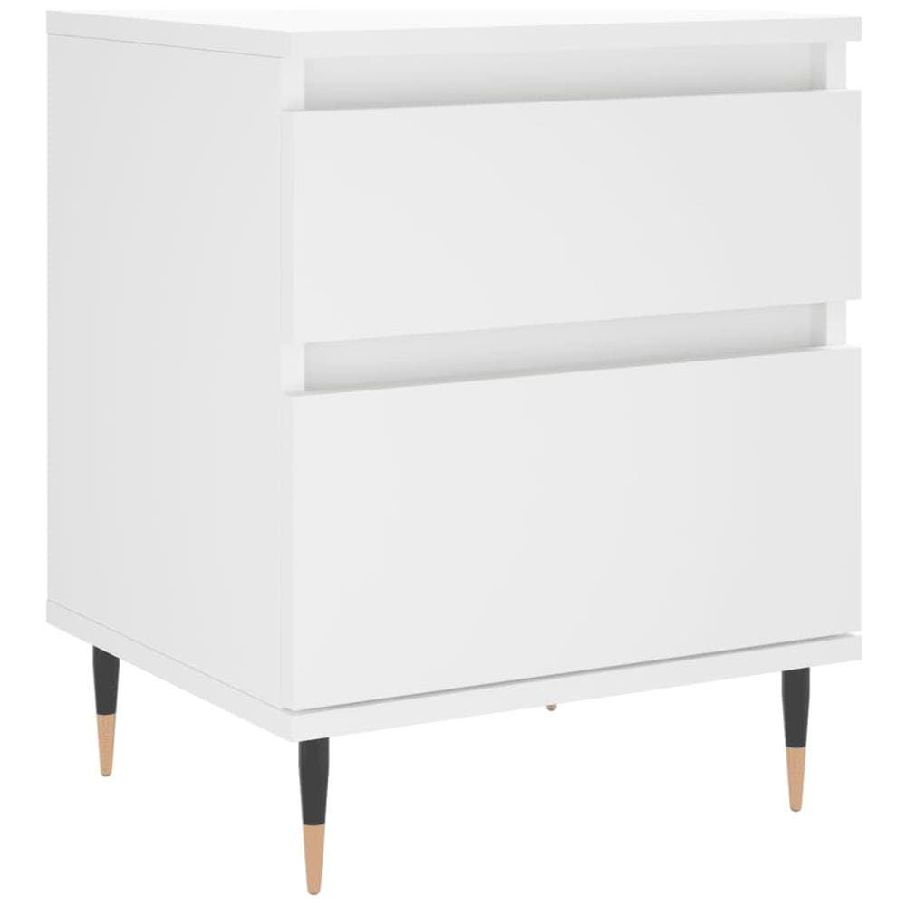Comodino Bianco 40x35x50 Cm In Legno Multistrato - Foto 2