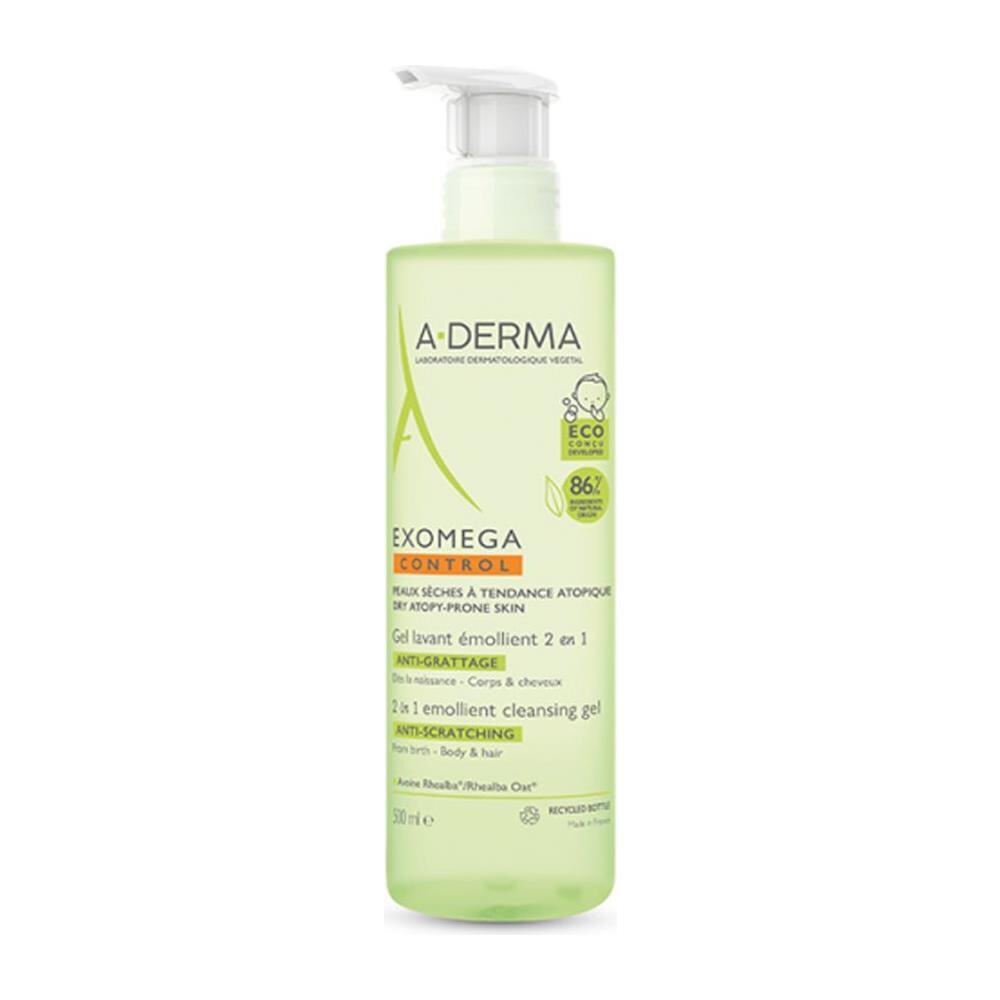 Gel Detergente Emolliente Corpo E Capelli 500ml Exomega Control A-derma - Foto 1