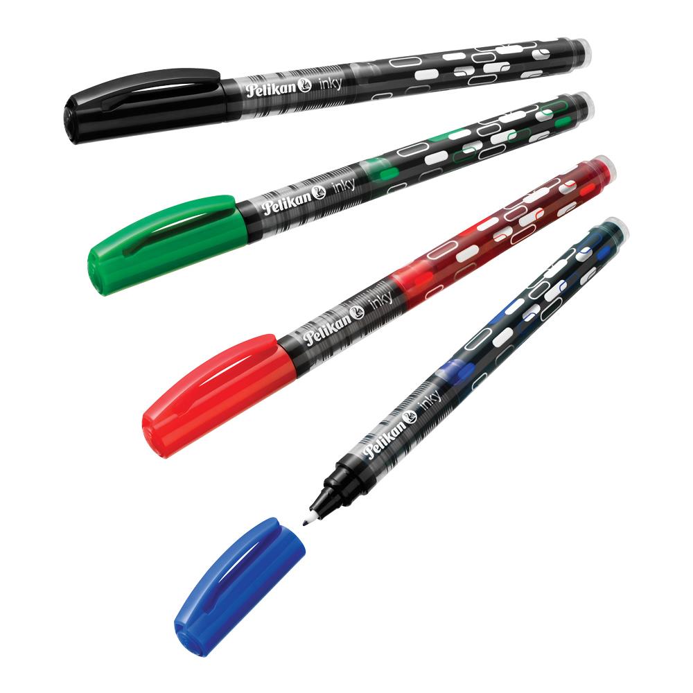 Inky Penna in gel con cappuccio Nero, Blu, Verde, Rosso 50 pz - Foto 2