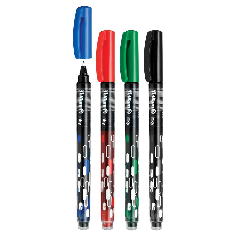 Inky Penna in gel con cappuccio Nero, Blu, Verde, Rosso 50 pz - Foto 3