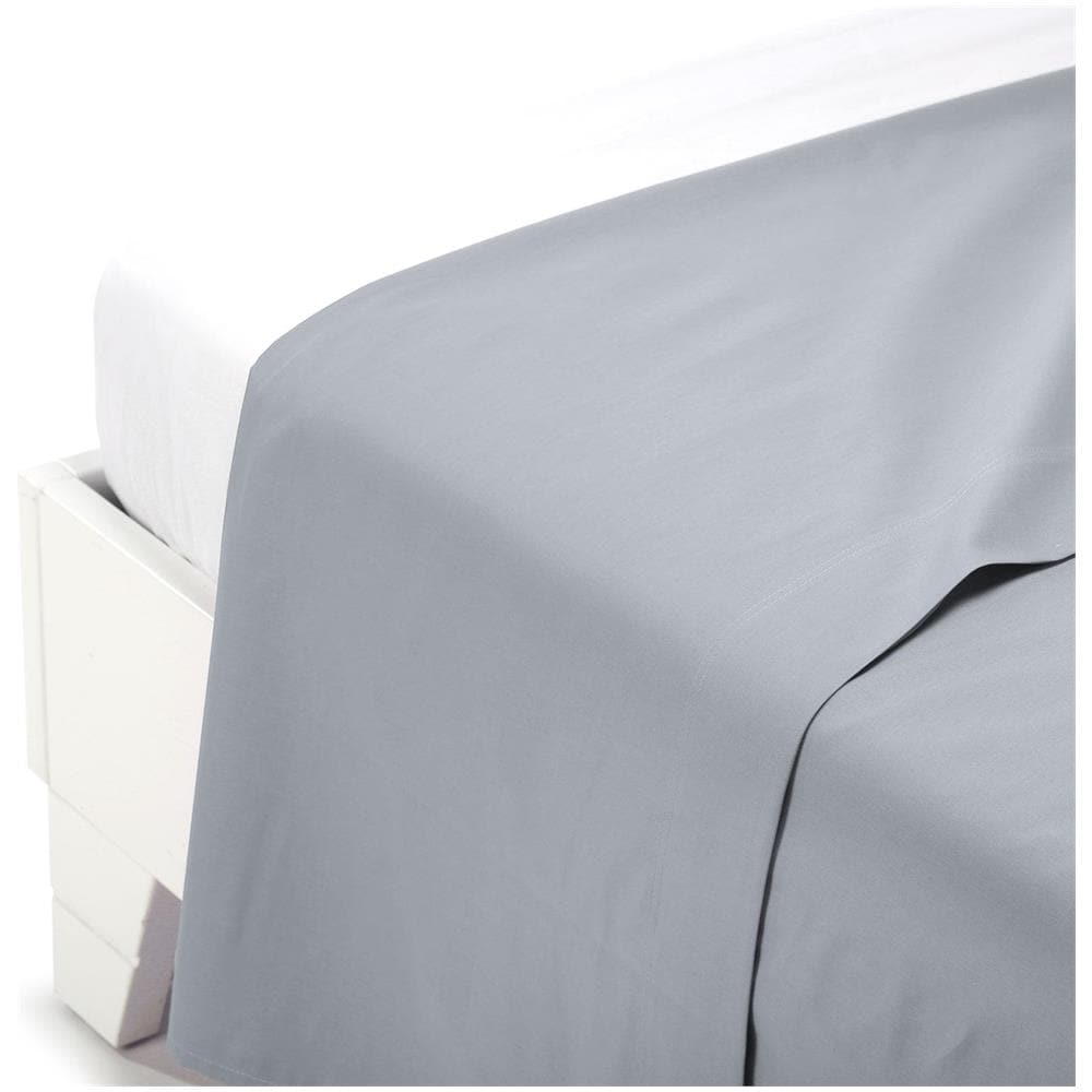 Lenzuolo Superiore In Cotone Colore Argentato Misura Singolo - Foto 1