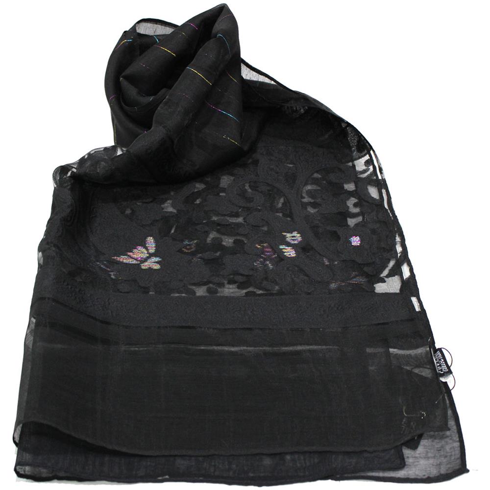 Sciarpa Donna 70% Viscosa 30% Acrilico Stola In Box 183084 Blk - Foto 1