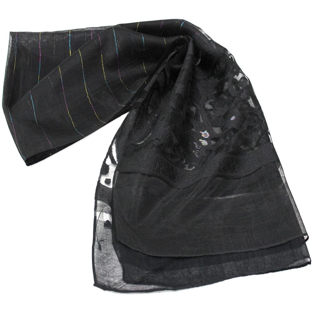 Sciarpa Donna 70% Viscosa 30% Acrilico Stola In Box 183084 Blk - Foto 2