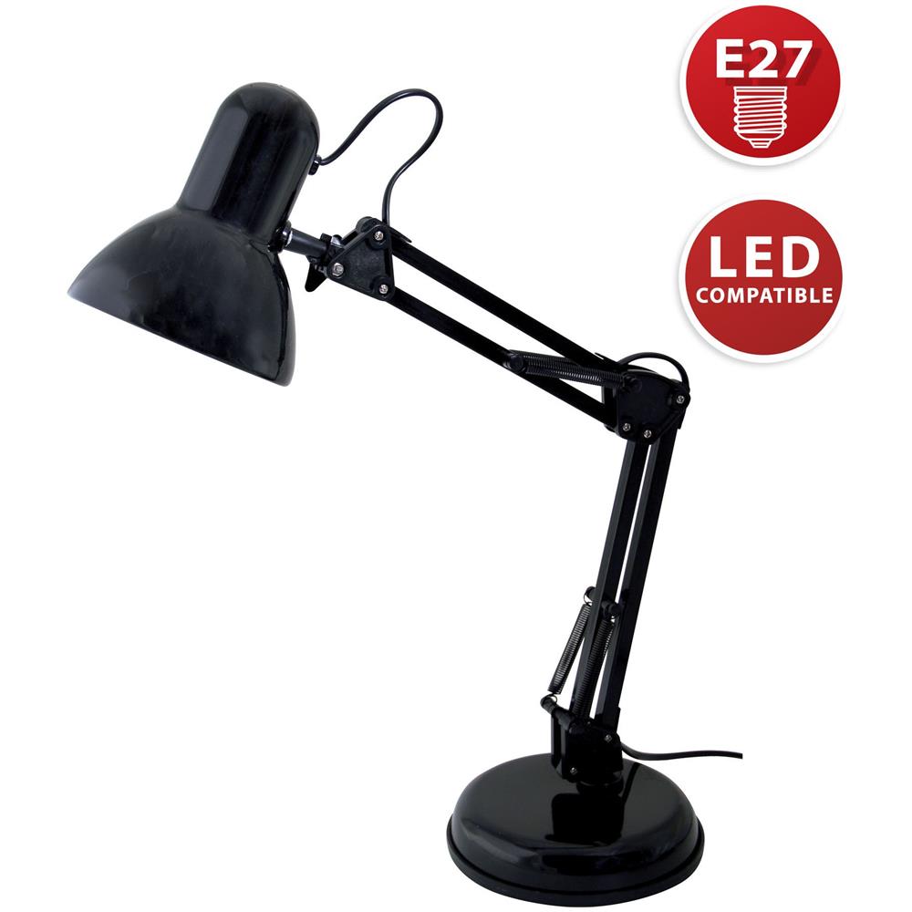 Lampada Da Tavolo Architetto Attacco E27 Charleston Nero - Foto 3