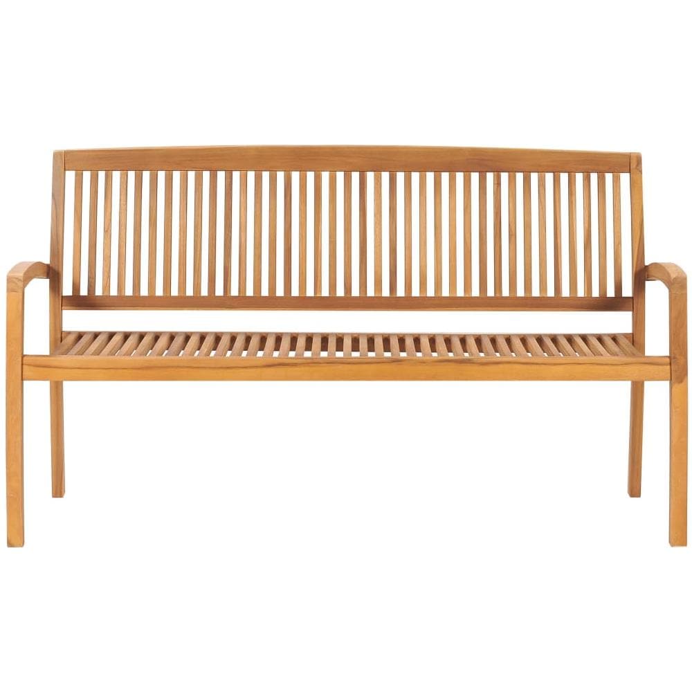 Panchina Da Giardino Impilabile Con Cuscino 159cm Teak Massello - Foto 3