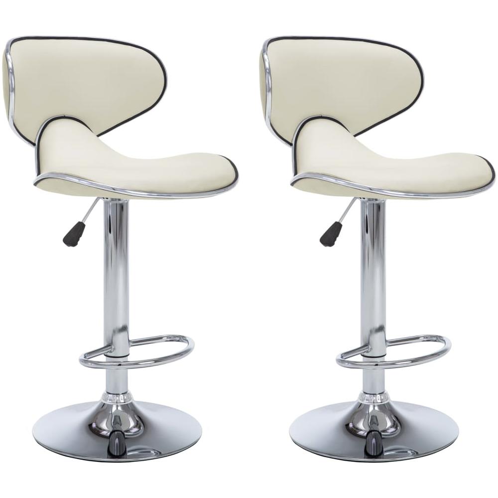 323647 Bar Stools 2 pcs Cream Faux Leather - Foto 2