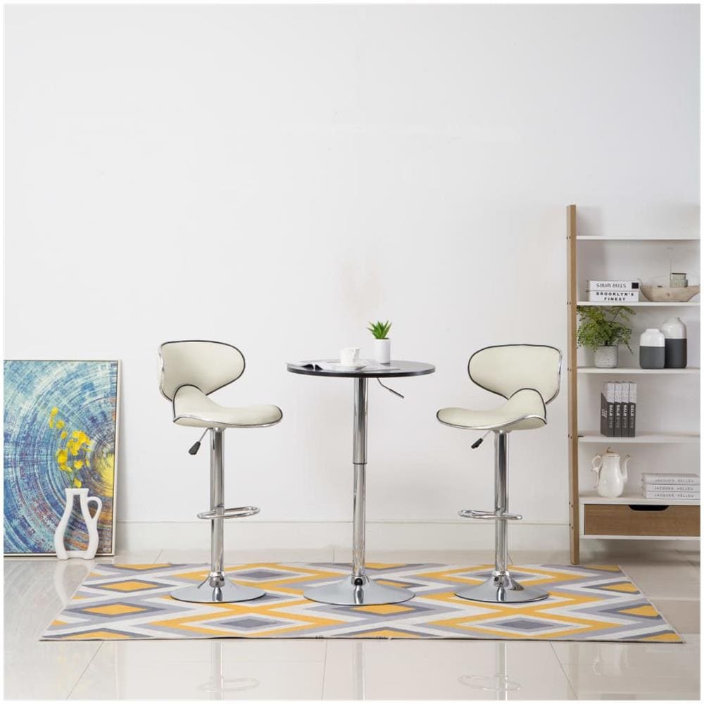 323647 Bar Stools 2 pcs Cream Faux Leather - Foto 1