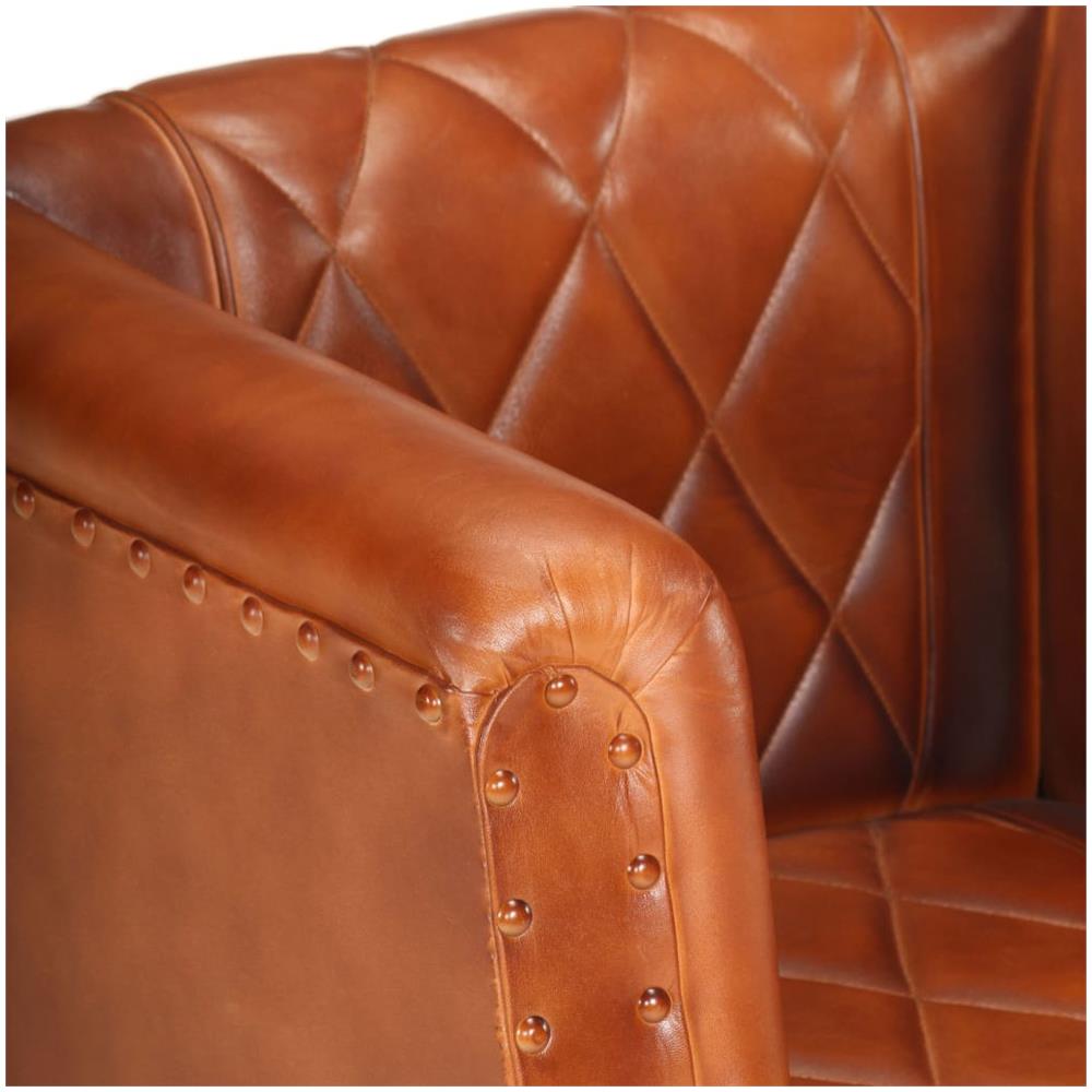 Poltrona a Pozzetto Marrone in Vera Pelle di Capra - Foto 2