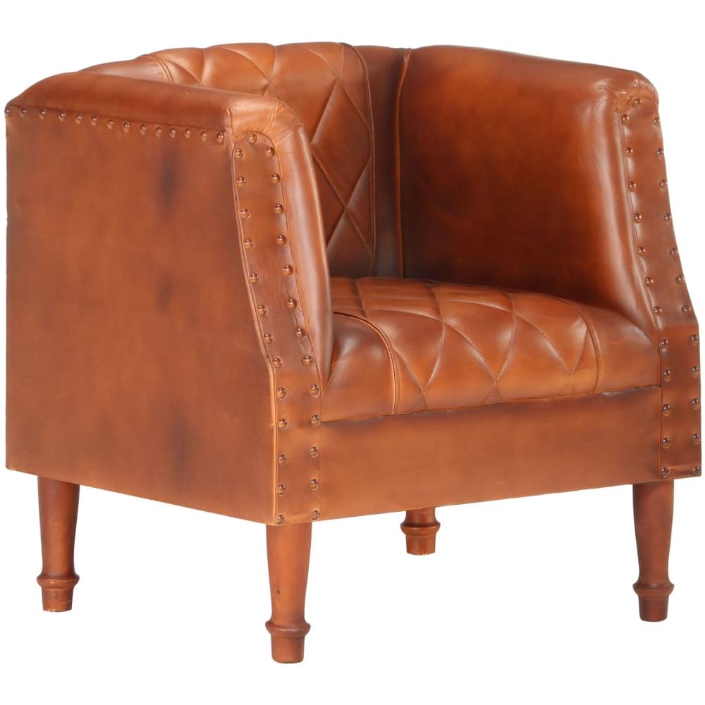 Poltrona a Pozzetto Marrone in Vera Pelle di Capra - Foto 1