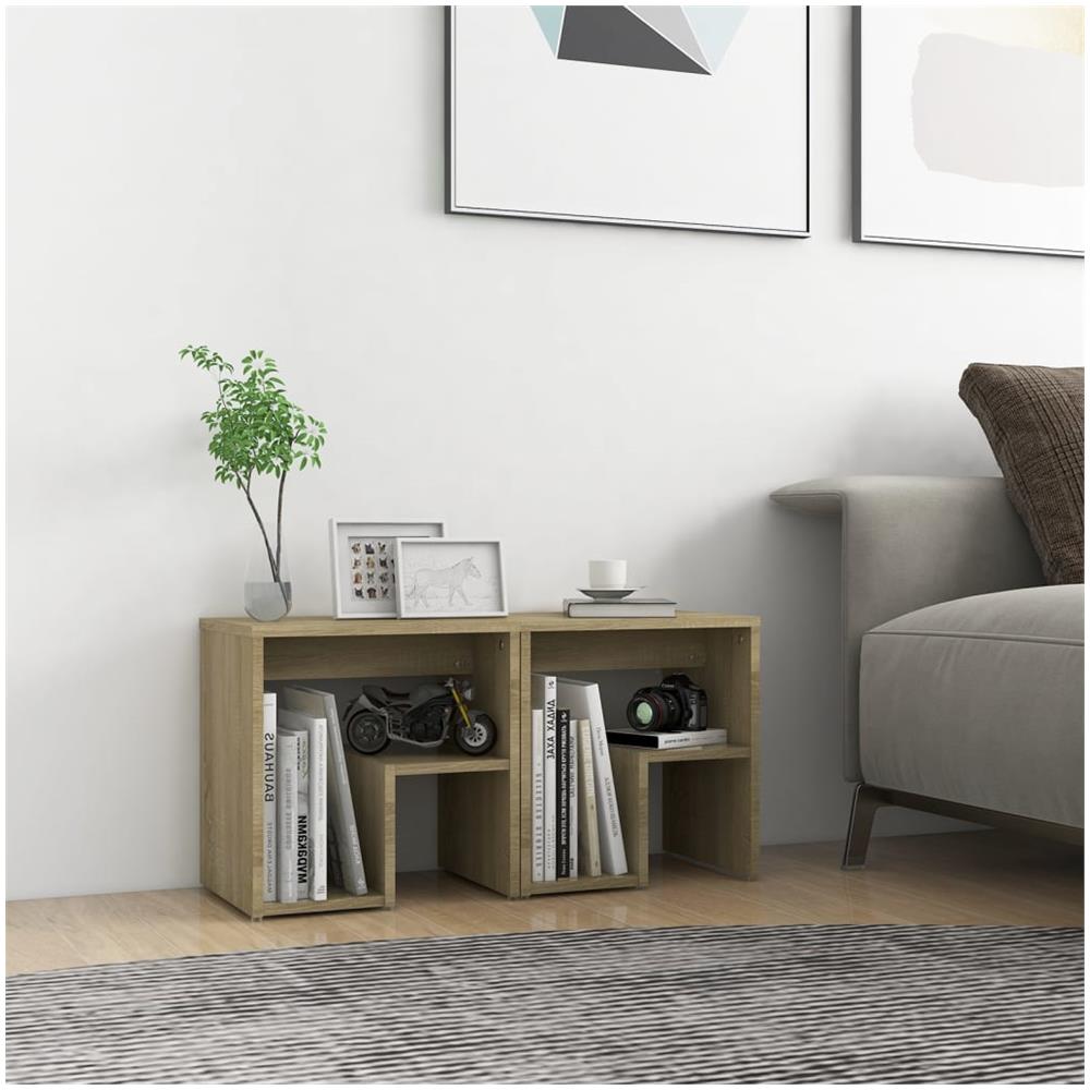 Comodini 2 pz Rovere Sonoma 40x30x40 cm in Legno Multistrato - Foto 1