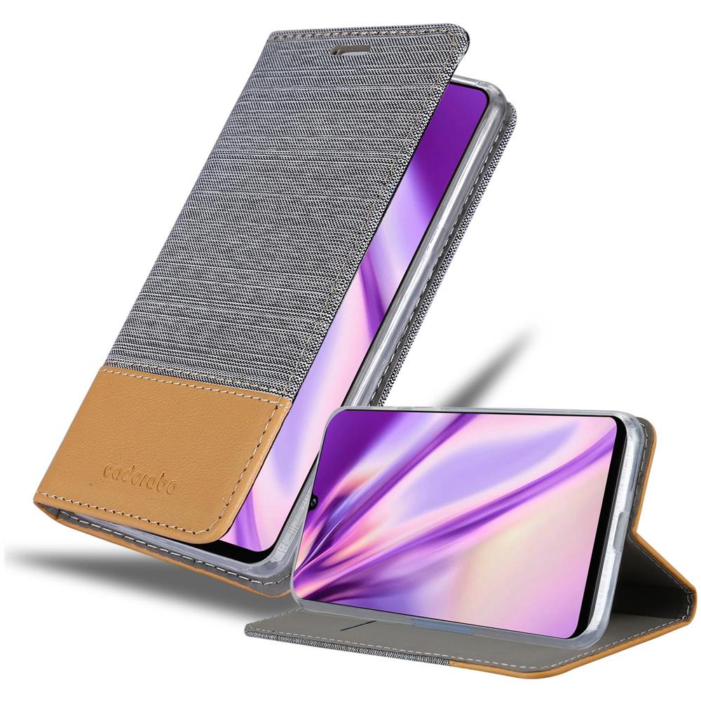 Custodia Compatibile Con Samsung Galaxy A42 In Grigio Chiaro Marrone - Coperchio Protettiva Con Chiusura Magnetica, Funzione Stand E Tasca Per Le Carte - Foto 1