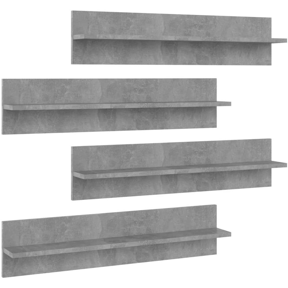 Mensole A Muro 4 Pz Grigio Cemento 80x11,5x18 Cm In Truciolato - Foto 2